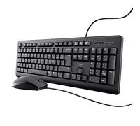 Trust Taro Wired Keyboard and Mouse Bundle - QWERTY Spanish Layout, 1.8m Cable, USB Connection, Spill-Resistant Keyboard, Windows Mac PC Laptop, Black