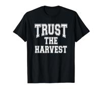 Trust The Harvest Hard Work Dedication Motivation Phrase Value Graphic T-Shirt, Men, Black, M