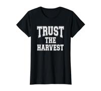 Trust The Harvest Hard Work Dedication Motivation Phrase Value Graphic T-Shirt, Women, Black, S