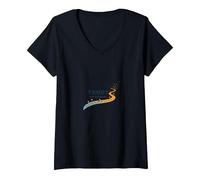 Trust The Journey: Inspirational Path V-Neck T-Shirt, Women, Black, XXL