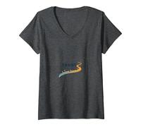 Trust The Journey: Inspirational Path V-Neck T-Shirt, Women, Dark Heather Grey, L