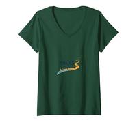 Trust The Journey: Inspirational Path V-Neck T-Shirt, Women, Forest Green, XL