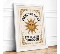 Trust the Light Typography Framed Wall Art Print A3 (42×29.7cm) White, Wall Decor for Living Room, Bedroom, Office & Home, Ready to Hang, Art Gift