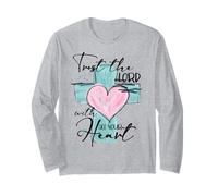 Trust The Lord With All Your Heart Christian Bible Cross Long Sleeve T-Shirt