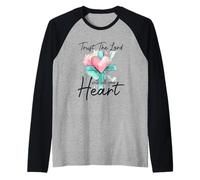 Trust The Lord With All Your Heart Christian Bible Verse Raglan Baseball Tee