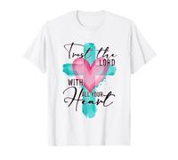 Trust The Lord with All Your Heart Christian Cross Religious T-Shirt