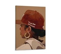 Trust The Process, Black Girl Fashion Art Decor Poster, Black Art, Girl Room And Home Decor Frame 24x36inch(60x90cm)