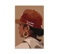 Trust The Process, Black Girl Fashion Art Decor Poster, Black Art, Girl Room And Home Decor Unframe 24x36inch(60x90cm)