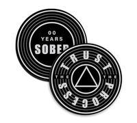 Trust The Process - Grooves Acrylic Sobriety Chip: Customisable Sober Time, Personalised Sobriety Coin, AA Token, Recovery Milestone Gift