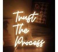 "Trust The Process" LED Neon Sign Word/Letters USB Powered Neon Lights for Kid's Room Home Art Wall Decor Window Living Room Decor Christmas Birthday Gift(warm white)