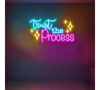 Trust The Process Neon Sign, Motivational Signs, Aesthetic Bedroom LED Light, Positive Quote Wall Decor
