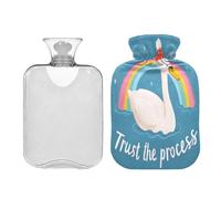 Trust The Process Swan hot-Water Bottle with Soft Cover 2L Water Bag for Neck Shoulder Warmer Tummy Warmer compresas calientes para el vientre