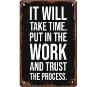 Trust The Process Vintage Tin Sign Wall Decor For Wall Art Pub Bar Decor Coffee Cup Signs Metal Signs For Home Bathroom Kitchen Garden Man Cave Decor Garage Yard Sign Coffee Wall Decor 8x12 Inch