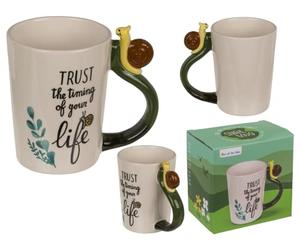 Trust the Timing of Your Life Snail Mug, 11 x 8.5 cm, 300 ml, Stoneware, in Gift Box