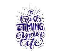 Trust The Timing of Your Life Wall Vinyl Sticker Decor 57.6x91cm Easy Installation DarkBlue