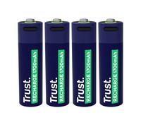 Trust USB-C Rechargeable Battery AA 4-Pack, Built-in USB C Port, No Battery Charger Necessary, Cable Included, 1700mAh High Capacity Rechargeable Batteries via Phone Charger/USB Port, Pack of 4