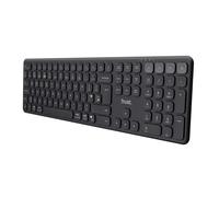 Trust Vaiya Wireless Keyboard Bluetooth + 2.4 GHz QWERTY UK Layout, Multi-device Bluetooth Keyboard with Numpad, Rechargeable Battery, 55% Recycled Plastics, Windows iOS iPadOS macOS Android, Black