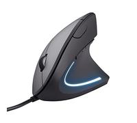 Trust Verto Wired Ergonomic Mouse, Vertical Mouse with LED Illumination, 1000-1600 DPI, 6 Buttons, for Right Hand Users, Computer Mouse for PC and Laptop - Black