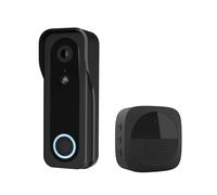 Trust Video Doorbell Camera with Chime, Wireless or Wired Use, Wi-Fi 2.4GHz,Video 2k HD 3MP, Motion Detection, 2-Way Audio, 30 Ringtones, Night Vision, WiFi Ring Door Bells with Camera, Black