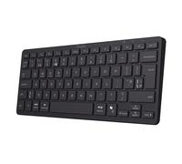 Trust Vira Wireless Bluetooth Keyboard QWERTY UK Layout, Multi-device Compact Keyboard with 3x Bluetooth Connections, Rechargeable Battery, Scissor Keys Low Profile, Windows iOS macOS Android, Black