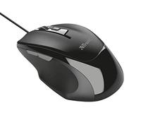 Trust Voca Computer Mouse, 800-2400 DPI, USB Connection Plug & Play, Comfortable Shape, 2 Thumb Buttons, 160cm Cable Length, Wired Mouse for Laptop, PC, Macbook - Black