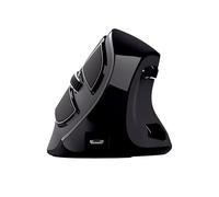 Trust Voxx Vertical Ergonomic Mouse, Rechargeable Wireless Mouse, Bluetooth or 2.4 GHz, 1200-2400 DPI, 9 Buttons, LED Display, Programmable Buttons, for PC, Computer, Mac, Laptop, Chromebook - Black
