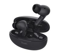Trust Yavi Wireless Earbuds Bluetooth with ENC Noise Cancelling Microphones, 23 Hours Playtime, 85% Recycled Plastics, 3 Sizes of In-Ear Buds, Bluetooth Earphones iPhone Android iOS - Black