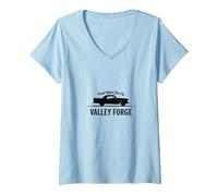 Trust Your Car to Valley Forge Automotive Classic Style V-Neck T-Shirt, Women, Baby Blue, L