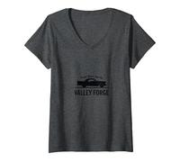 Trust Your Car to Valley Forge Automotive Classic Style V-Neck T-Shirt, Women, Dark Heather Grey, XXL