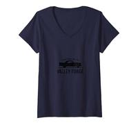 Trust Your Car to Valley Forge Automotive Classic Style V-Neck T-Shirt, Women, Navy, XXL