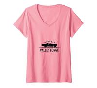 Trust Your Car to Valley Forge Automotive Classic Style V-Neck T-Shirt, Women, Pink, XXL