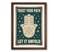 Trust Your Path Vintage Framed Wall Art Print A3 (42×29.7cm) Walnut, Wall Decor for Living Room, Bedroom, Office & Home, Ready to Hang, Art Gift