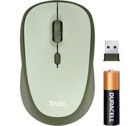 Trust Yvi+ Silent Wireless Mouse, Sustainable Design, 800-1600 DPI, For Left and Right Hand Users, Storable USB Micro Receiver, Quiet Compact Computer Mouse for PC, Laptop, Mac, Home Office - Green