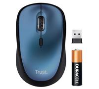 Trust Yvi+ Silent Wireless Mouse, Sustainable Design, 800-1600 DPI, For Left and Right Hand Users, Storable USB Micro Receiver, Quiet Compact Computer Mouse for PC, Laptop, Mac, Home Office - Blue