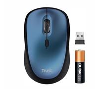 Trust Yvi+ Silent Wireless Mouse, Sustainable Design, 800-1600 DPI, For Left and Right Hand Users, Storable USB Micro Receiver, Quiet Compact Computer Mouse for PC, Laptop, Mac, Home Office - Blue