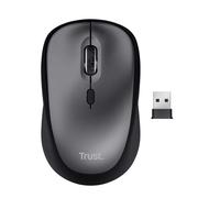 Trust Yvi+ Silent Wireless Mouse, Sustainable Design, 800-1600 DPI, For Left and Right Hand Users, Storable USB Micro Receiver, Quiet Compact Computer Mouse for PC, Laptop, Mac, Home Office - Black