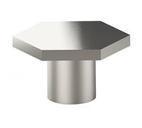 trust4care 12-Pack Brushed Nickel Hexagon Knobs Pull for Kitchen Cabinet, Solid Zinc 1-1/3 Inch Nickel Hex Dresser Pulls Drawer Knob for Bathroom Furniture Decorative