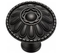 trust4care 12-Pack Farmhouse Matte Black Sunflower 1.2" Cabinet Drawer Knob