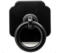trust4care 4-Pack Black Cabinet Ring Pull Handle with 1-3/5 Inch Backplate - Vintage Round Drawer Knob for Kitchen Cabinets, Bifold Closet Doors, Wardrobes, Dressers & Furniture Decorative Hardware