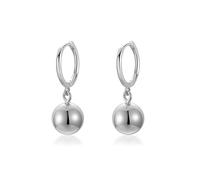 TrustDavis Real 925 Sterling Silver Sweet 18K 8mm Ball Charm Hoop Earring For Women Wedding Fine Jewelry DA1788