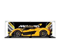 TRUSTFAR Acrylic Dustproof Display Case Designed for LE-GO 42172 McLar-en P1 Hyperca-r Building Block Model, Transparent Box, Display Box Compatible with Le-go 42172. (No model) (Black base)