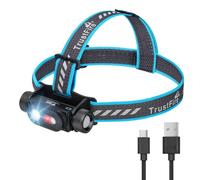 TrustFire H6R Headlamp - 1350 Lumens, 152 Meters Range, USB-C Rechargeable LED Flashlight with 8 Modes, Floodlight, Spotlight, Red Light for Running, Fishing, Camping
