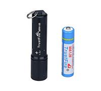 TrustFire Keyring Torch MINI-06 EDC Key Ring Flash Light Compact Flashlight Keychain Torches 90 Lumens Pocket Flashlight with One AAA Rechargeable Battery(Red/Green/Blue/Black/Gold Optional) (Black)