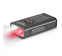 TrustFire Mini Torch Key Ring, 2 in 1 Torch Red Light 5 Light Modes LED Torch Small Torch for Camping, Hiking, Night Vision, Night Fishing, Emergency Grey