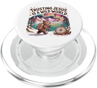 Trusting Jesus Bear Adventure Outdoors Christian Wilderness PopSockets PopGrip for MagSafe