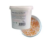 Trustleaf 1kg / 2.2lb TUB White Silica Gel Desiccant Beads with Orange Self-Indicator - 3D Printing/Flower Drying.