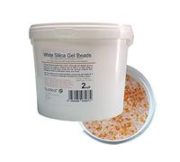 Trustleaf 2kg / 4.4lb TUB White Silica Gel Desiccant Beads with Orange Self-Indicator - 3D Printing/Flower Drying.