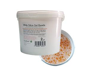 Trustleaf 2kg / 4.4lb TUB White Silica Gel Desiccant Beads with Orange Self-Indicator - 3D Printing/Flower Drying.