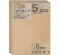 Trustleaf 6MM Sheets of MEDITE Premier MDF 210mm x 300mm, A4 Approx. Pack of 5