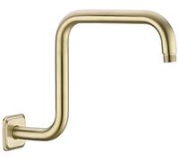 TRUSTMI 13 Inch S-Shape Shower Arm with Flange, Stainless Steel Pipe Extra Long Replacement Shower Head Holder, Brushed Gold